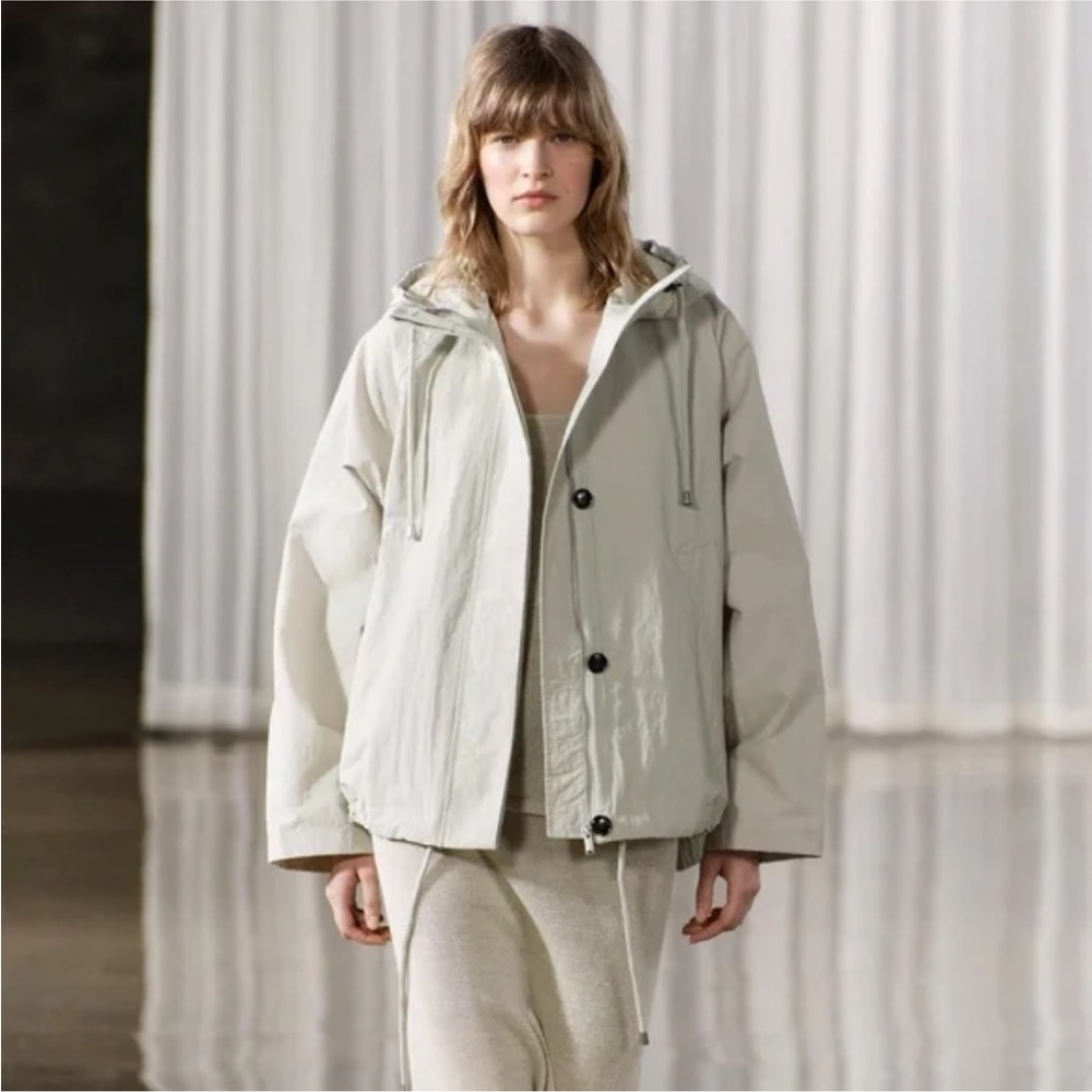 Zara Light Beige Hooded Jacket